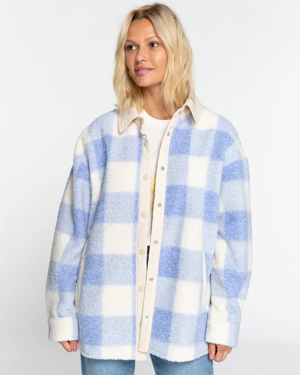 Billabong Jacke Fleece Damen Bl Wh GR. L